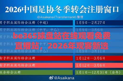 be365球盘站在线观看免费直播站，2026年观赛新选择【be365球盘站】体验指南